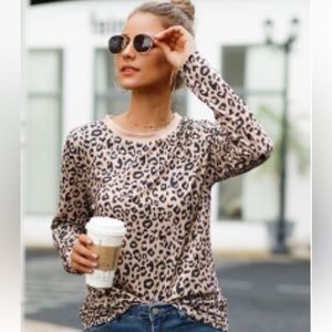 Leopard print long sleeve t-shirt